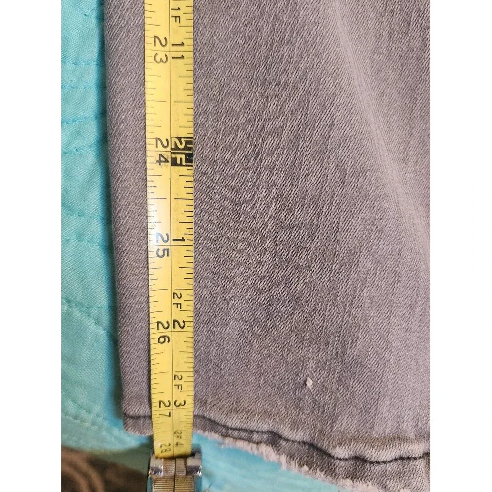 J.Crew Jeans Womens 28  Toothpick Gray Tapered Stretch Mid‎ Rise Distressed Hem